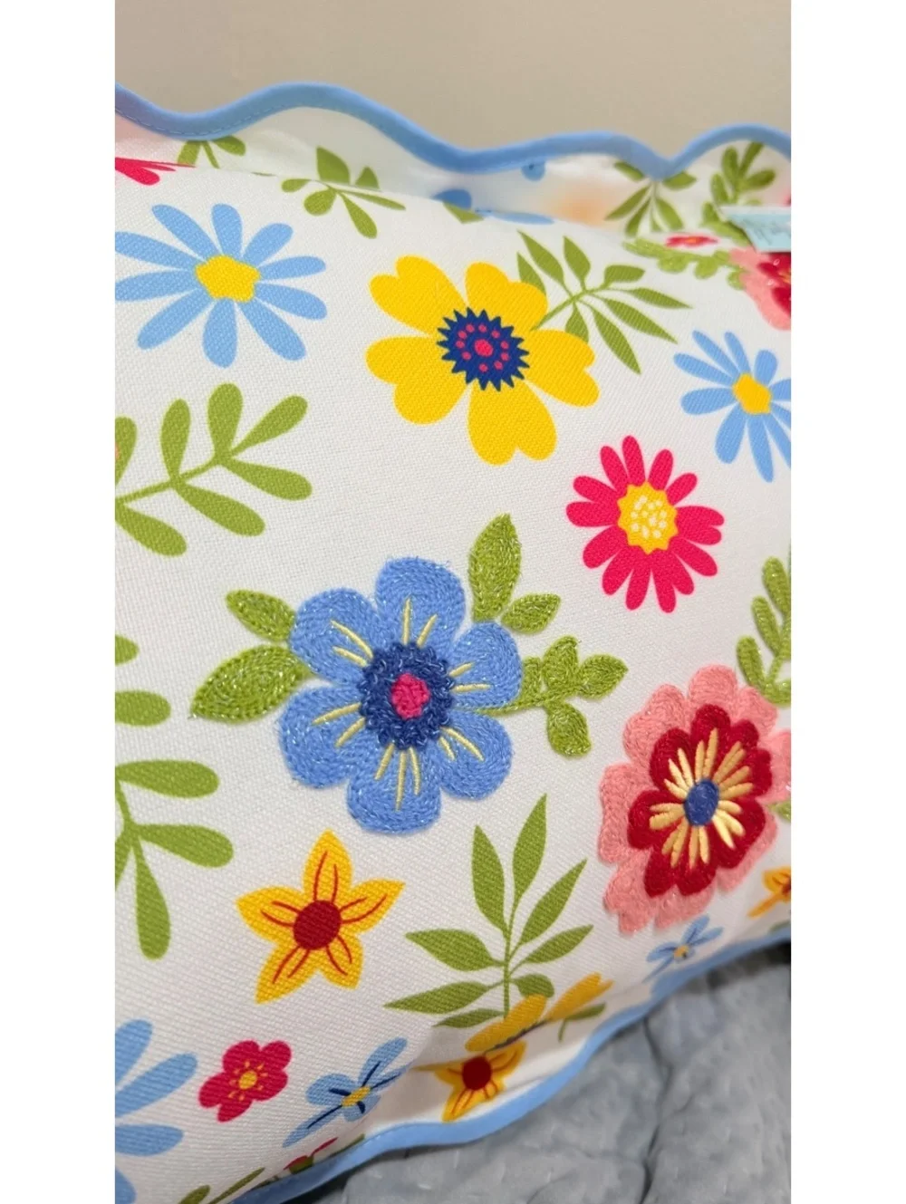NWT Hobby Lobby Floral Scalloped Pillow